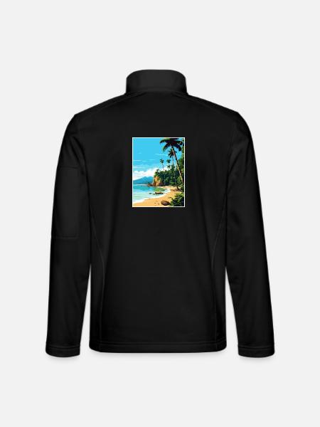 Manuel Antonio Park Costa Rica Reiseposter - Unisex Softshelljacke - Schwarz - Hinten