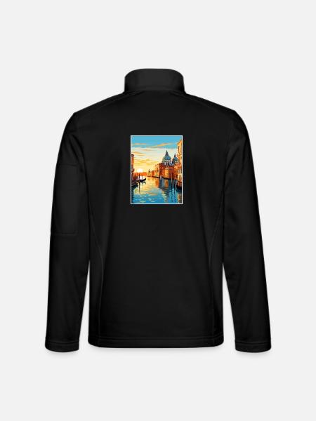 Venedig Italien Dekoration Markusplatz Souvenir - Unisex Softshelljacke - Schwarz - Hinten