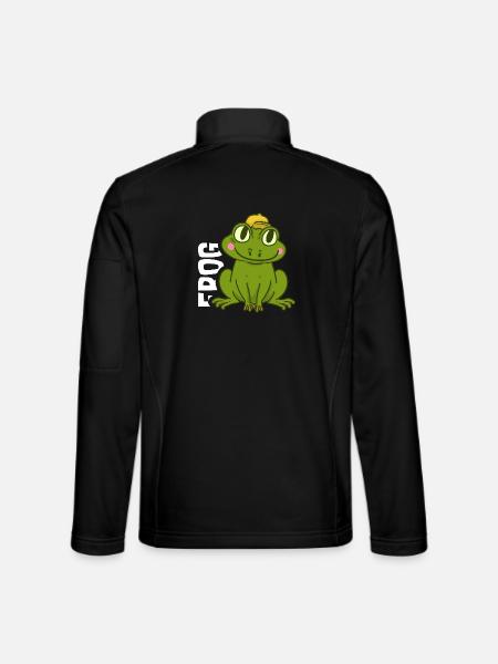 Quakender Laubfrosch Teichbewohner - Unisex Softshelljacke - Schwarz - Hinten