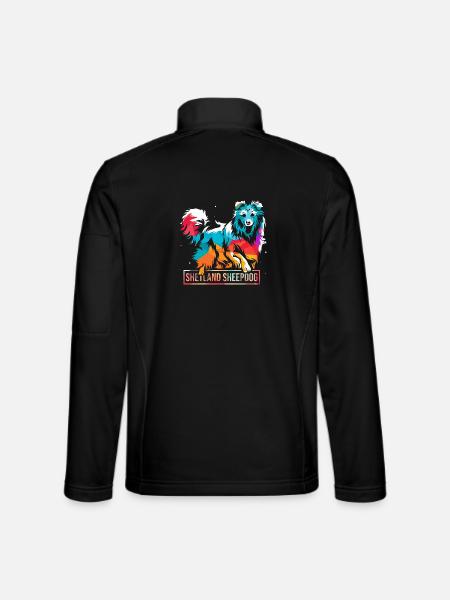 Wachsamer Sheltie Hütehundprofi - Unisex Softshelljacke - Schwarz - Hinten