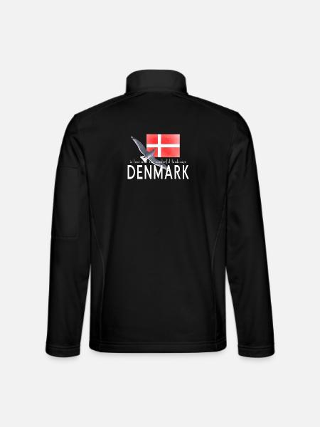 Dänemark Danmark Möwe - Unisex Softshelljacke - Schwarz - Hinten