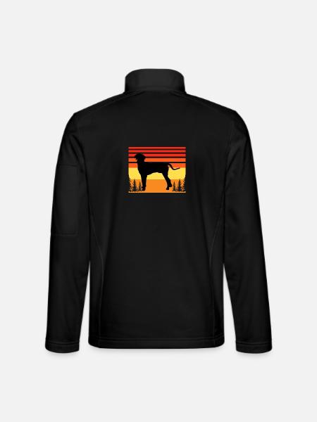 Hannover Hound Hundeliebhaber Silhouette Vintage Sonnenuntergang - Unisex Softshelljacke - Schwarz - Hinten