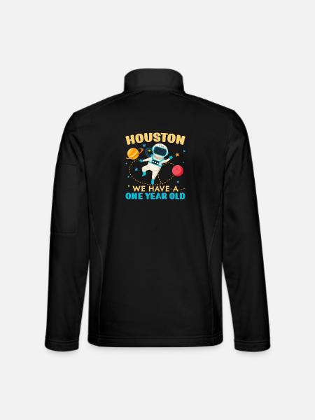 Houston Wir haben ein 1 Jahr altes 1st Birthday Bd - Unisex Softshelljacke - Schwarz