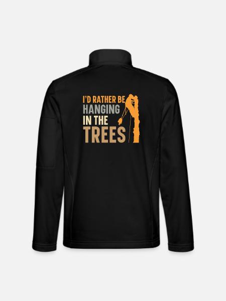 Ich hänge lieber in den Bäumen Baumpfleger - Unisex Softshelljacke - Schwarz - Hinten