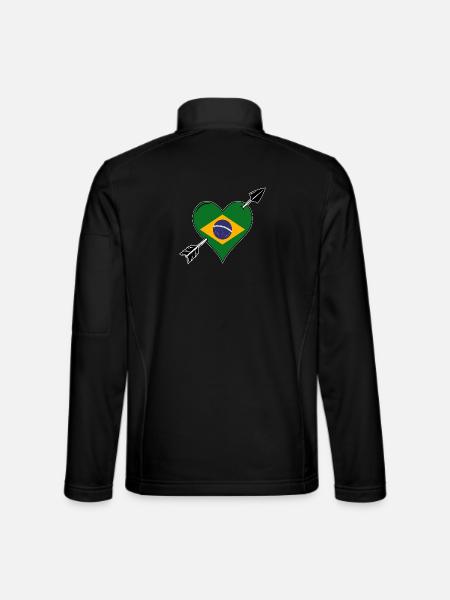 Brasilien Flagge Herz verliebt - Unisex Softshelljacke - Schwarz