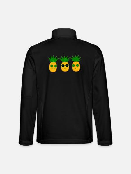 Cooles Ananasgläser Weihnachtsgeschenk - Unisex Softshelljacke - Schwarz - Hinten