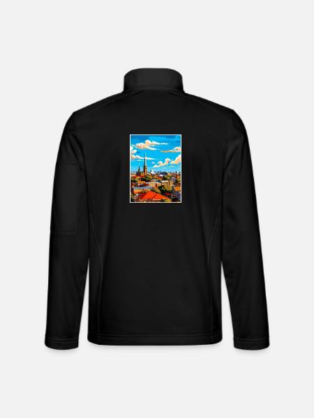 Adelaide Australien Vintage Reiseposter Souvenir - Unisex Softshelljacke - Schwarz - Hinten