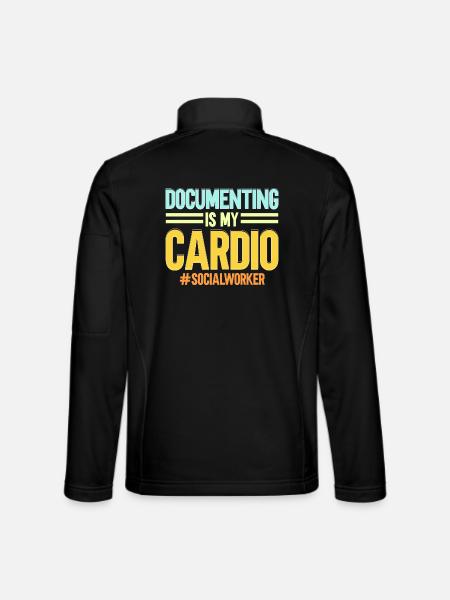 Dokumentieren ist meine Kardio Sozialarbeiter Beru - Unisex Softshelljacke - Schwarz - Hinten