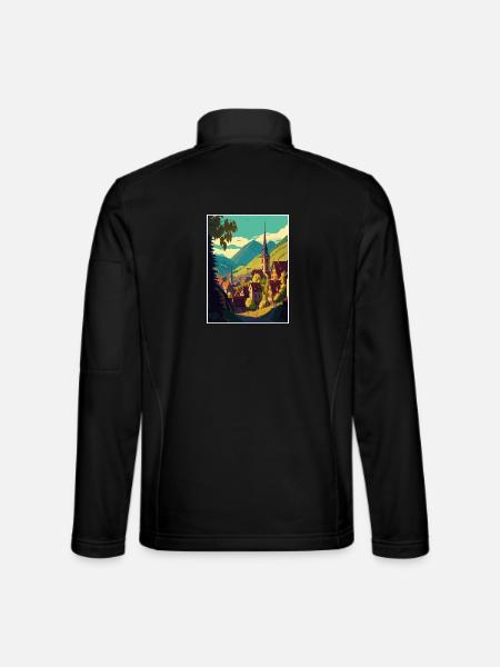 Transsilvanien Rumänien Village Zimmer Reiseposter - Unisex Softshelljacke - Schwarz