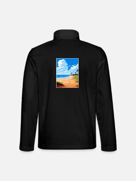 Four Mile Beach Australien Vintage-Reiseposter - Unisex Softshelljacke - Schwarz - Hinten