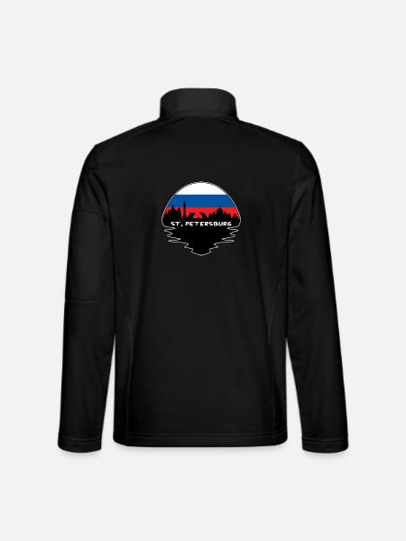 St. Petersburg Russland Flagge Skyline Silhouette Trave - Unisex Softshelljacke - Schwarz
