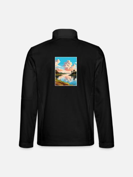 Toledo Bend Reservoir Texas Vintage Reiseposter - Unisex Softshelljacke - Schwarz - Hinten