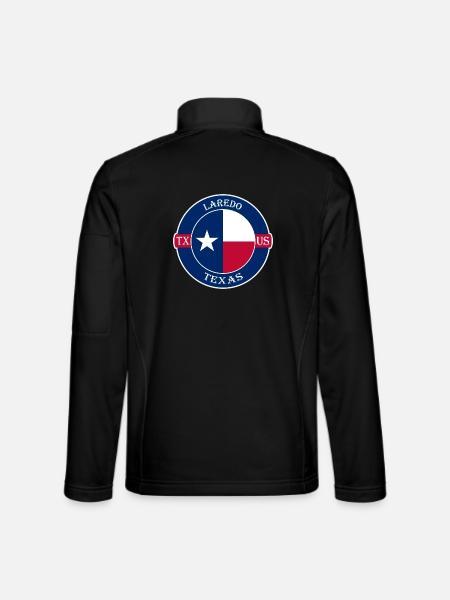 Laredo Texas Flagge USA Reise Souvenir Abzeichen - Unisex Softshelljacke - Schwarz - Hinten