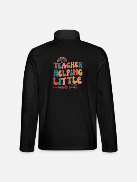 "Lehrer hilft kleinen Köpfen zu wachsen" ist ein Satz - Unisex Softshelljacke - Schwarz - Hinten