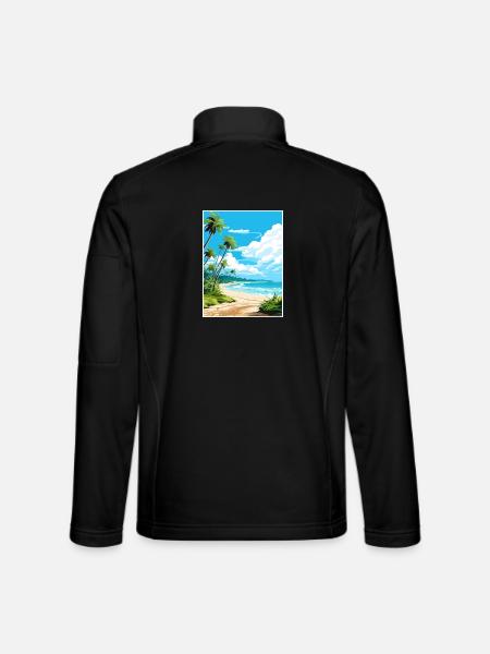Playa Grande Costa Rica Vintage Reiseposter WPA - Unisex Softshelljacke - Schwarz - Hinten