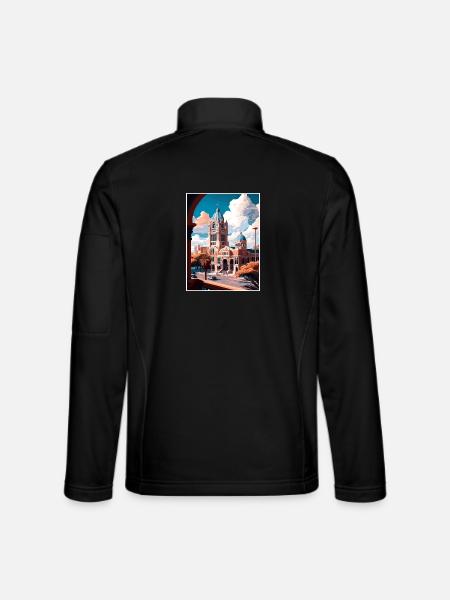 San Antonio Texas Vintage Reiseposter Souvenir - Unisex Softshelljacke - Schwarz - Hinten