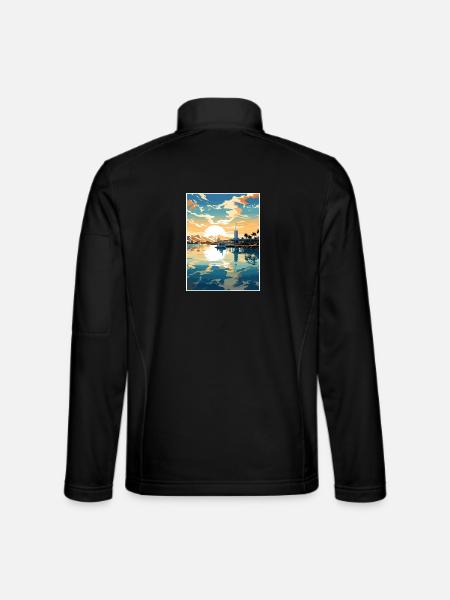 Pearl Harbor Hawaii Vintage Reiseposter Souvenir - Unisex Softshelljacke - Schwarz - Hinten