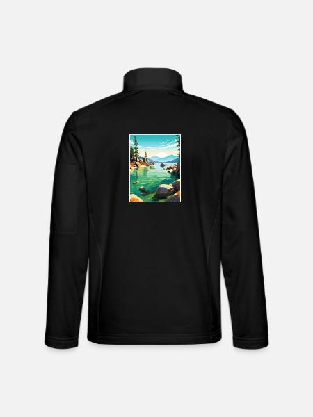 Sand Harbor State Park Nevada Reiseposter - Unisex Softshelljacke - Schwarz - Hinten