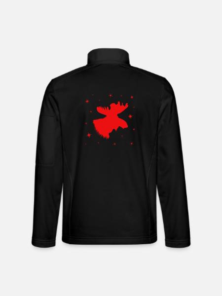 Elch Rentier Hirsch - Unisex Softshelljacke - Schwarz