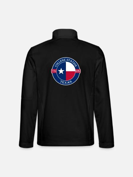 College Station Texas Flagge USA Souvenir Abzeichen - Unisex Softshelljacke - Schwarz - Hinten