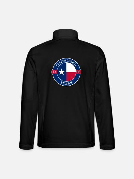 Corpus Christi Texas Flagge USA Souvenir Abzeichen - Unisex Softshelljacke - Schwarz - Hinten