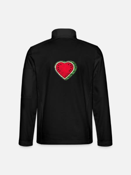 Erfrischende Wassermelone Herzform - Unisex Softshelljacke - Schwarz - Hinten