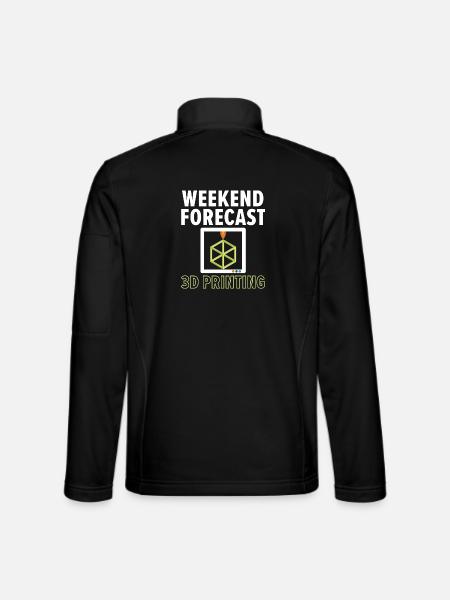Wochenendvorhersage 100% Chance auf 3D-Druck - Unisex Softshelljacke - Schwarz - Hinten
