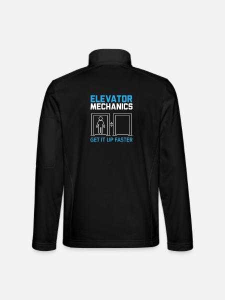 Aufzugsmechanik Schneller hochfahren Aufzug - Unisex Softshelljacke - Schwarz - Hinten