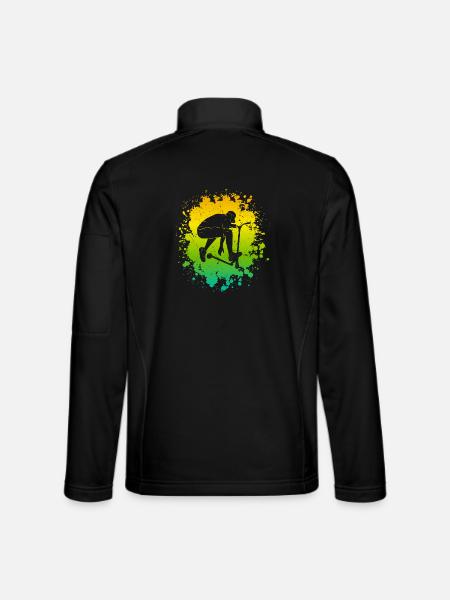 Stunt Scooter Tricks Stuntroller Roller Tretroller - Unisex Softshelljacke - Schwarz - Hinten