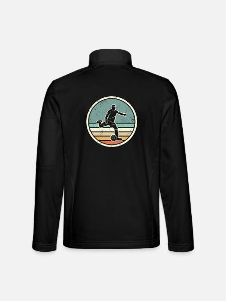 Fußballer Fußballtrainer Vintage Fußballspieler - Unisex Softshelljacke - Schwarz - Hinten