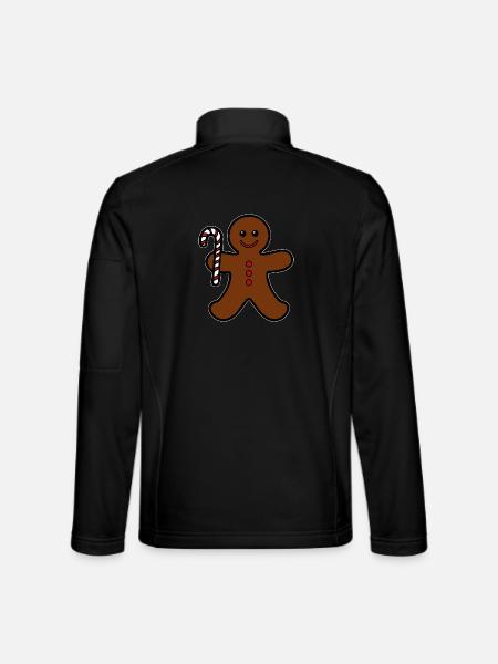 Lebkuchenmann Pfefferkuchen Weihnachtsgebäck - Unisex Softshelljacke - Schwarz - Hinten