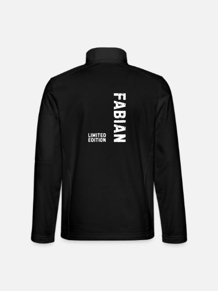 First Name Limited Edition Geburtstagsgeschenk für Fabia - Unisex Softshelljacke - Schwarz - Hinten