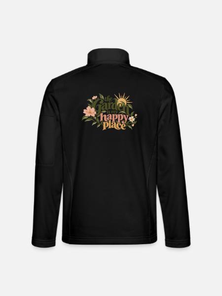 The Garden Is My Happy Place - Unisex Softshelljacke - Schwarz - Hinten