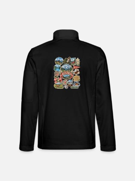 Österreich Reisesticker - Unisex Softshelljacke - Schwarz - Hinten