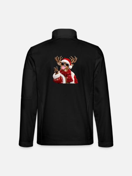 Christmas Reindeer Bubble Gum Sunglasses Santa - Unisex Softshelljacke - Schwarz - Hinten