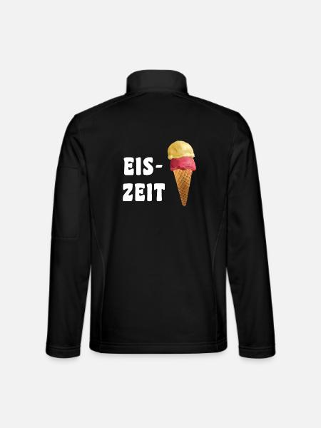 Eis-Zeit - Eistüte Wortspiel - Unisex Softshelljacke - Schwarz - Hinten