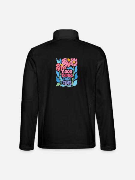 Gute Dinge brauchen Zeit - Unisex Softshelljacke - Schwarz - Hinten