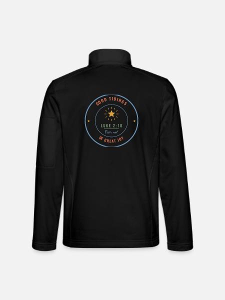 Good Tidings of Great Joy – Luke 2:10 Badge - Unisex Softshelljacke - Schwarz - Hinten
