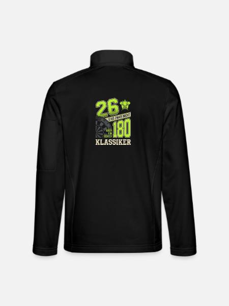 Dart 26 Statt 180 Echter Klassiker Spruch - Unisex Softshelljacke - Schwarz - Hinten