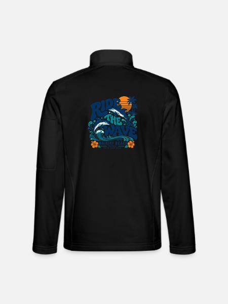 Die Waikiki-Welle surfen - Unisex Softshelljacke - Schwarz - Hinten
