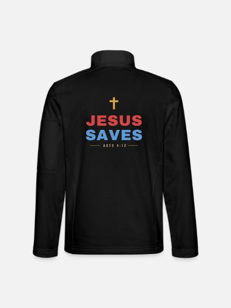 Jesus Saves – Acts 4:12 Christian - Unisex Softshelljacke - Schwarz - Hinten