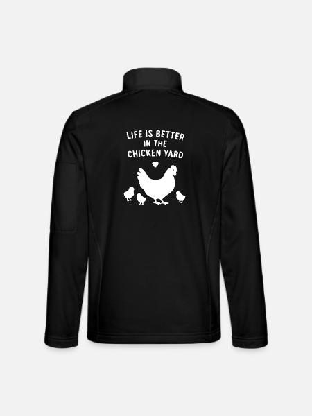 Leben besser im Hühnerhof - Unisex Softshelljacke - Schwarz - Hinten