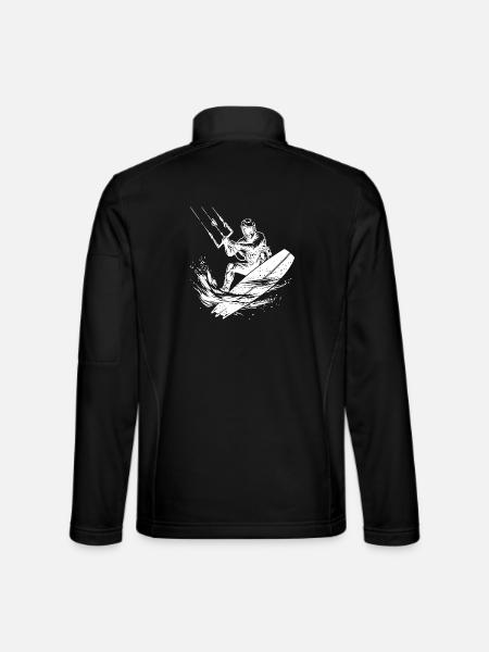 Profi Kite-Surfen Fahrspaß mit Windkraft - Unisex Softshelljacke - Schwarz - Hinten