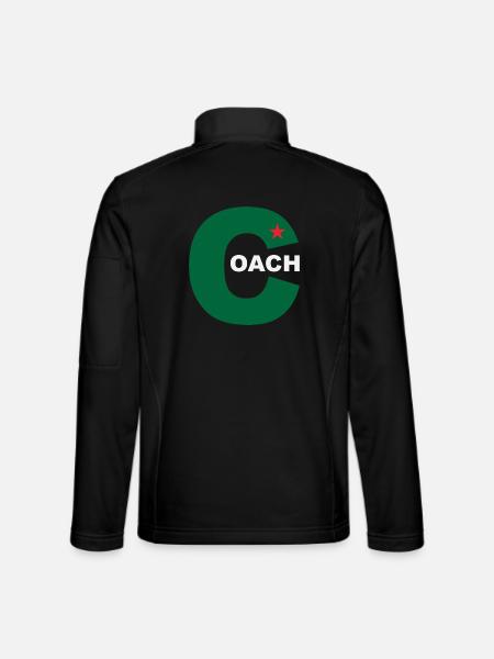 Grünes C mit Stern und OACH - Unisex Softshelljacke - Schwarz - Hinten