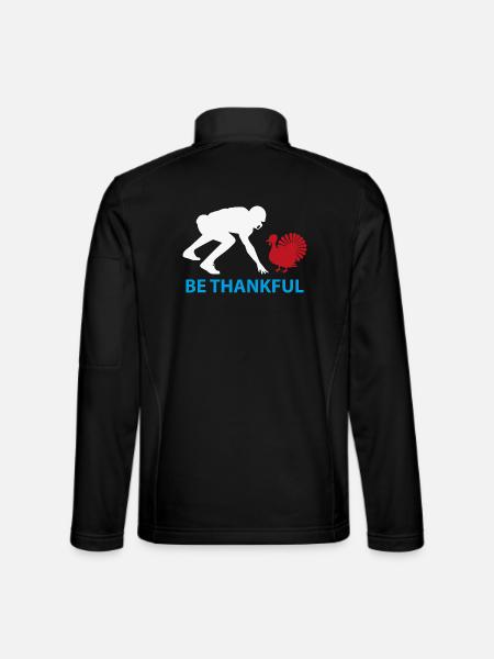 Sei dankbar, Harvest Silhouette - Unisex Softshelljacke - Schwarz - Hinten