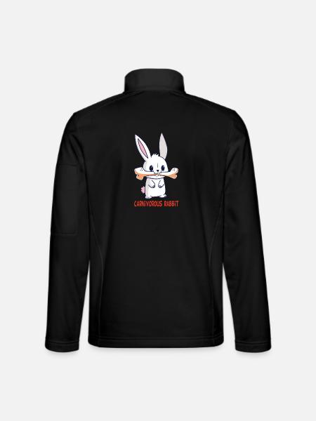 Das fleischfressende Kaninchen - Unisex Softshelljacke - Schwarz - Hinten