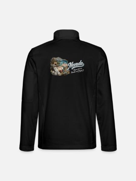 Nevada Retro Vintage Silver State Las Vegas Design - Unisex Softshelljacke - Schwarz - Hinten