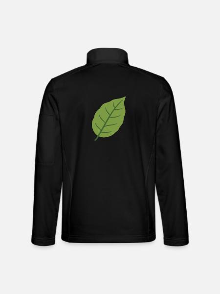 Buchenblatt Pflanze Geschenkidee Illustration - Unisex Softshelljacke - Schwarz - Hinten