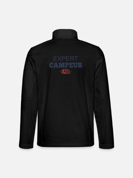 Camping-Humor-Camper-Experte - Unisex Softshelljacke - Schwarz - Hinten