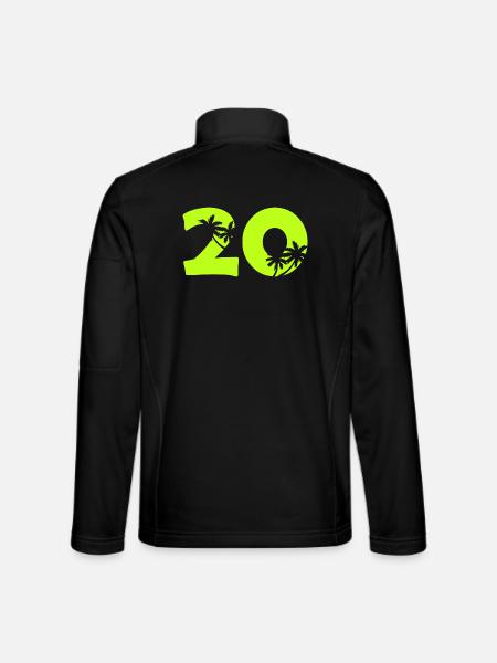20er Tropenpalmen Retro - Unisex Softshelljacke - Schwarz - Hinten